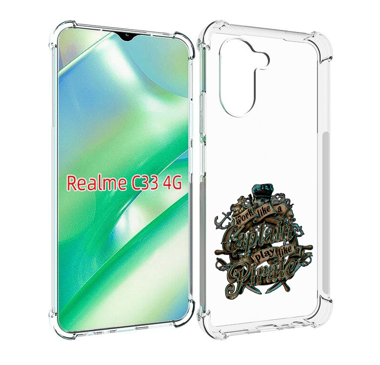 

Чехол MyPads капитан пиратов для Realme C33 4G, Прозрачный, Tocco