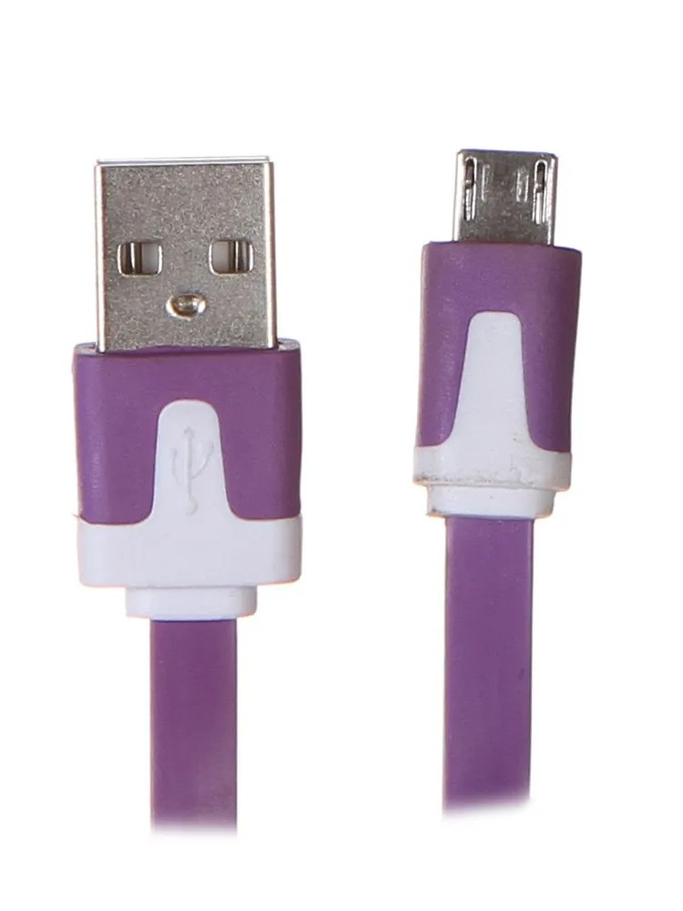

Аксессуар Delux USB - Micro USB 97cm Flat Purple, USB-microUSB flat purple