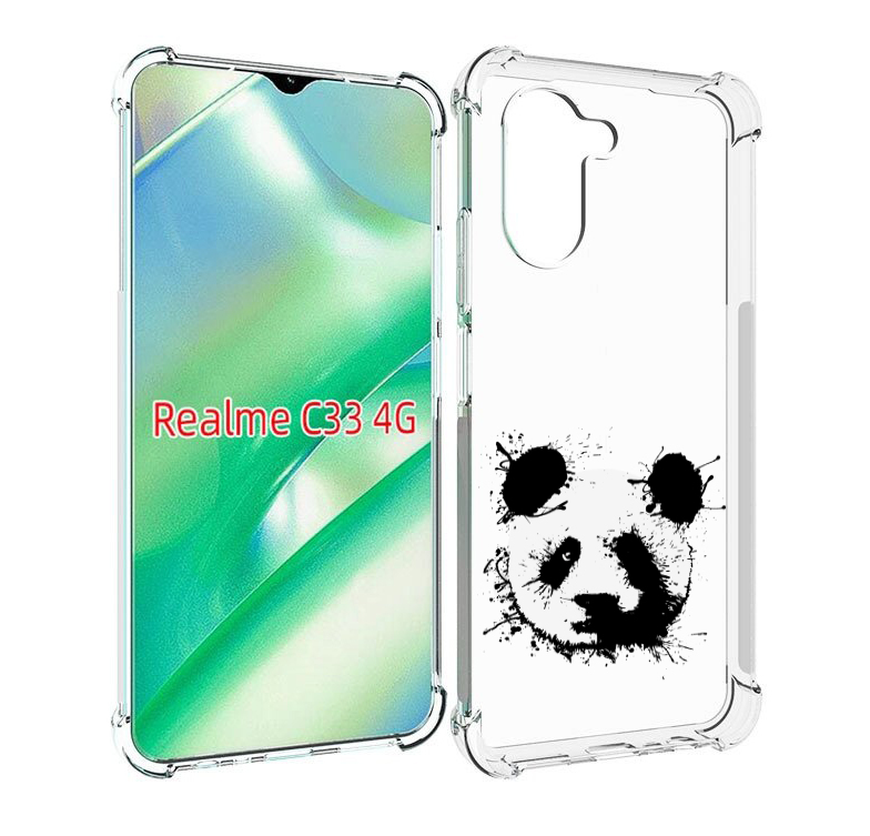 

Чехол MyPads клякса-панда для Realme C33 4G, Прозрачный, Tocco