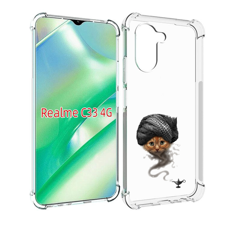 

Чехол MyPads кот джин для Realme C33 4G, Прозрачный, Tocco