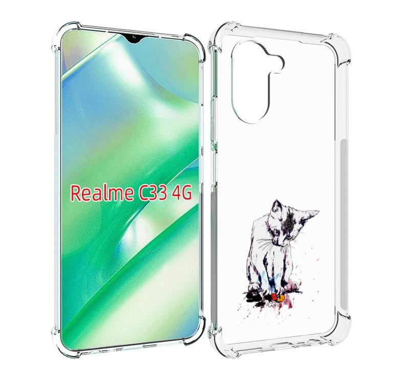 

Чехол MyPads кот и микки для Realme C33 4G, Прозрачный, Tocco
