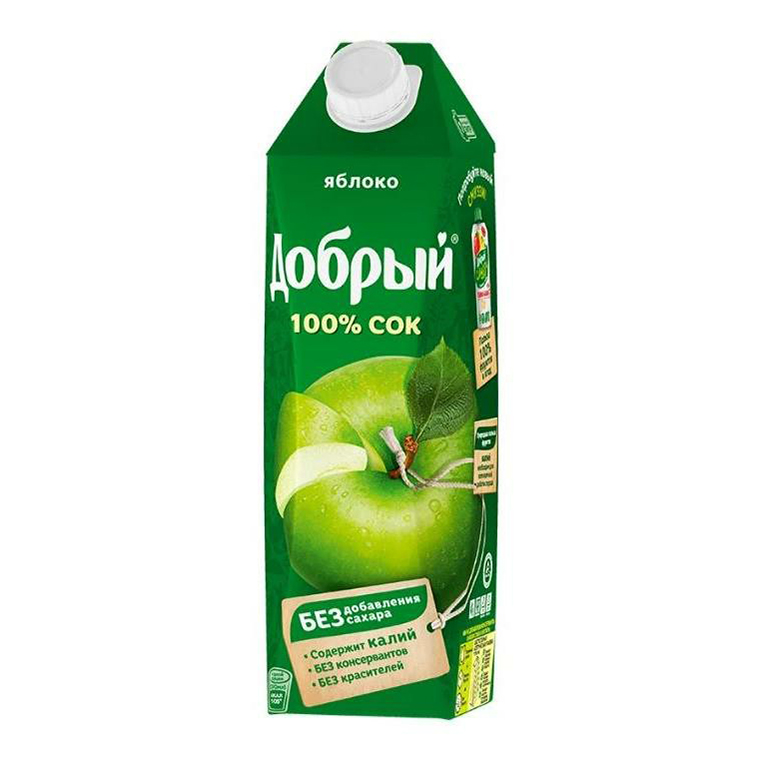 

Сок Добрый яблочный 1 л