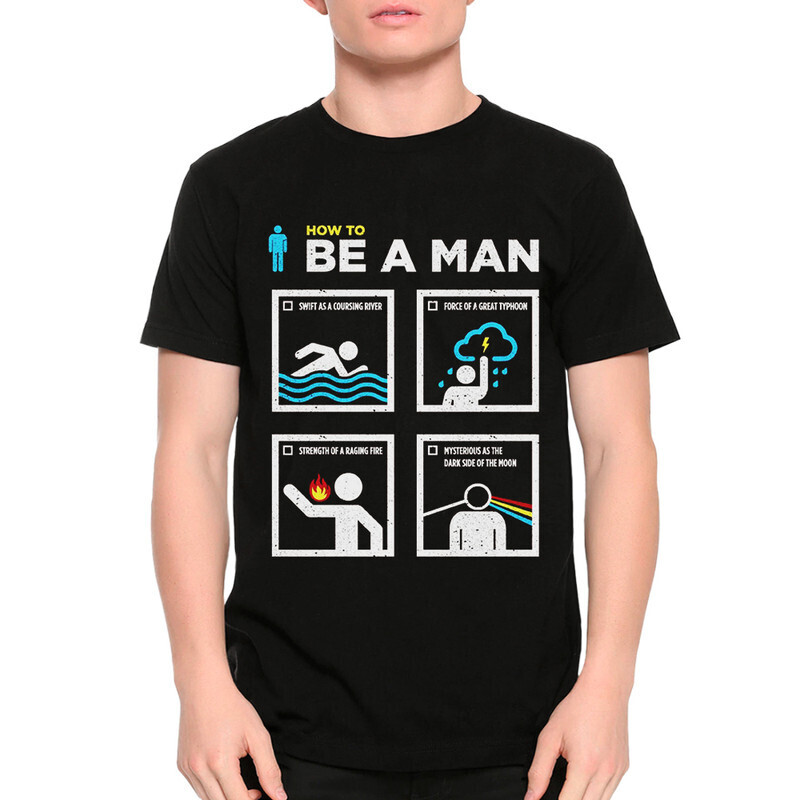 

Футболка мужская Dream Shirts Как быть мужчиной 1000485222 черная M, Как быть мужчиной 1000485222