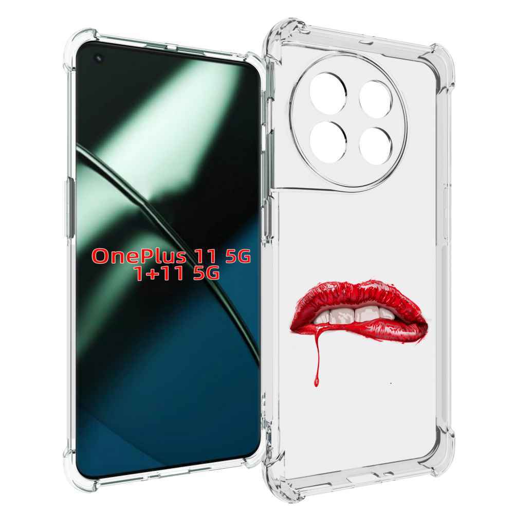 

Чехол MyPads яркие красные губы для OnePlus 11, Прозрачный, Tocco