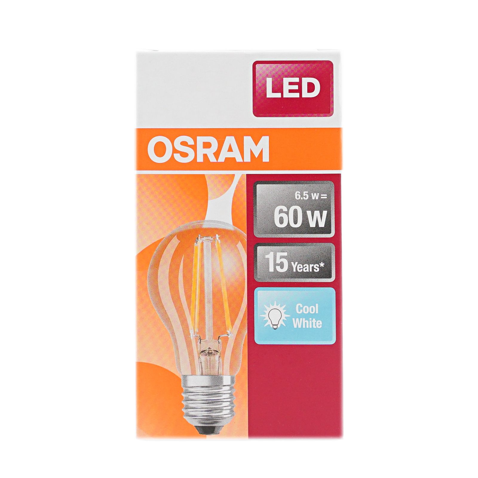 фото Светодиодная лампа osram led fil 7w e27 холодный груша