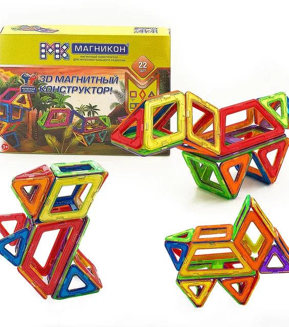 фото Магнитный конструктор магникон "дино", 22 детали, мк-22