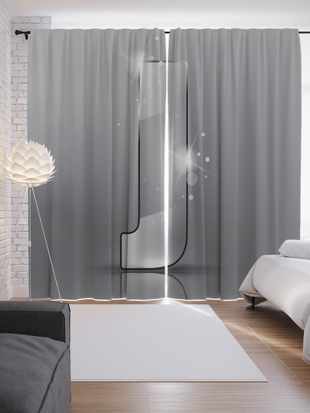 

Шторы JoyArty с фотопечатью "Сверкающая j" из сатена, 290х265 см, Сверкающая j