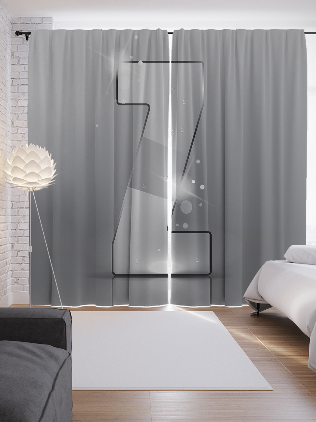 

Шторы JoyArty с фотопечатью "Сверкающая z" из сатена, 290х265 см, Сверкающая z