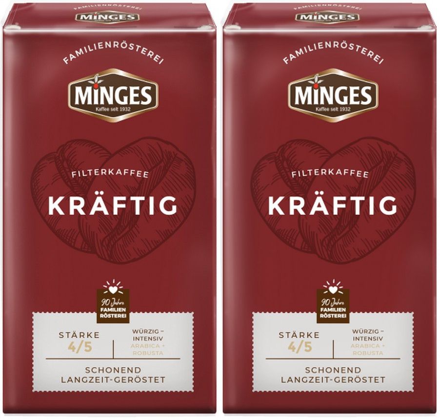 Кофе молотый Minges Kraftig натуральный жареный, 500 г х 2 шт