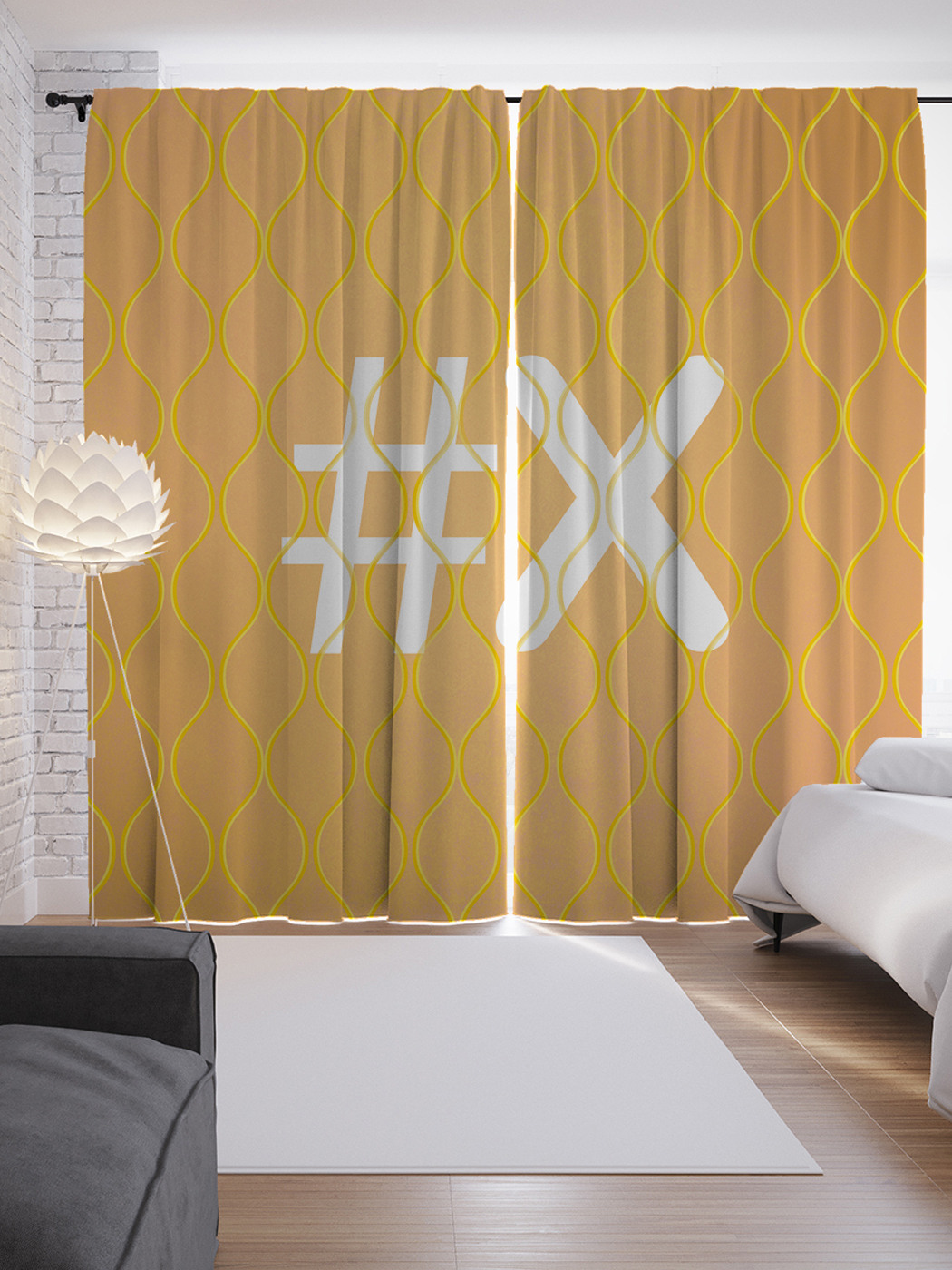

Шторы JoyArty с фотопечатью "Оранжевая x с хештэгом" из сатена, 290х265 см, Оранжевая x с хештэгом