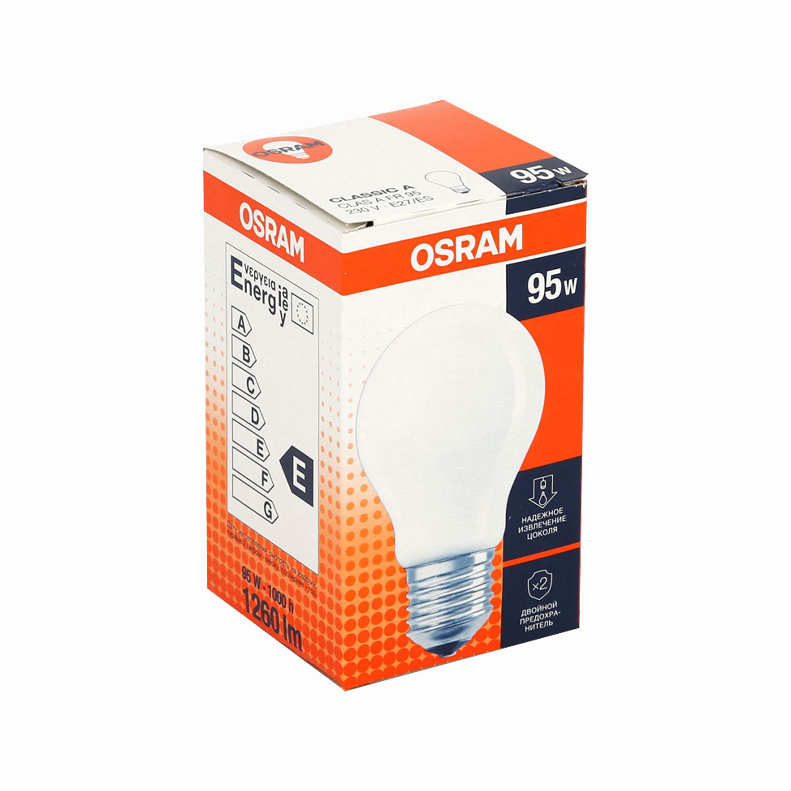 фото Лампа накаливания osram classic е27 95w белый свет