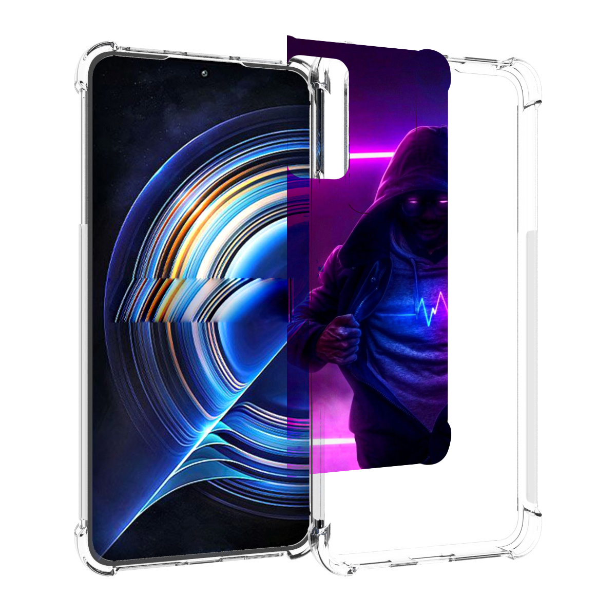 

Чехол MyPads парень в капюшоне неоновый для Tecno Camon 19 Neo, Прозрачный, Tocco