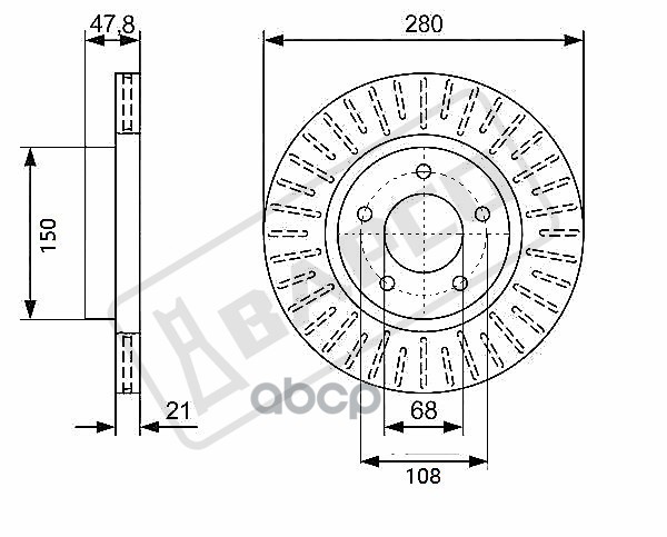 

Диск Тормозной Передний Вентил. Bd0011, BAPCO арт. BD0011