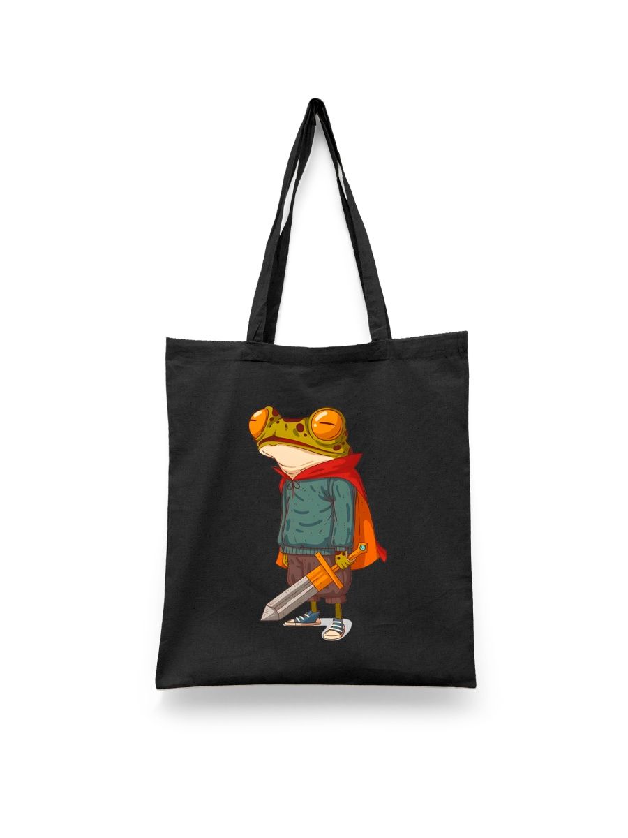 

Шоппер унисекс Каждому Своё Лягушка/Жаба/Frog JJLG23, черный, Лягушка/Жаба/Frog JJLG23
