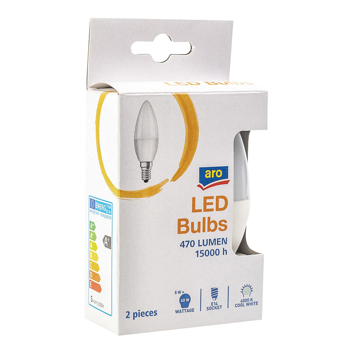 фото Лампа светодиодная aro bulbs 5w e14 свеча холодный белый 2 шт