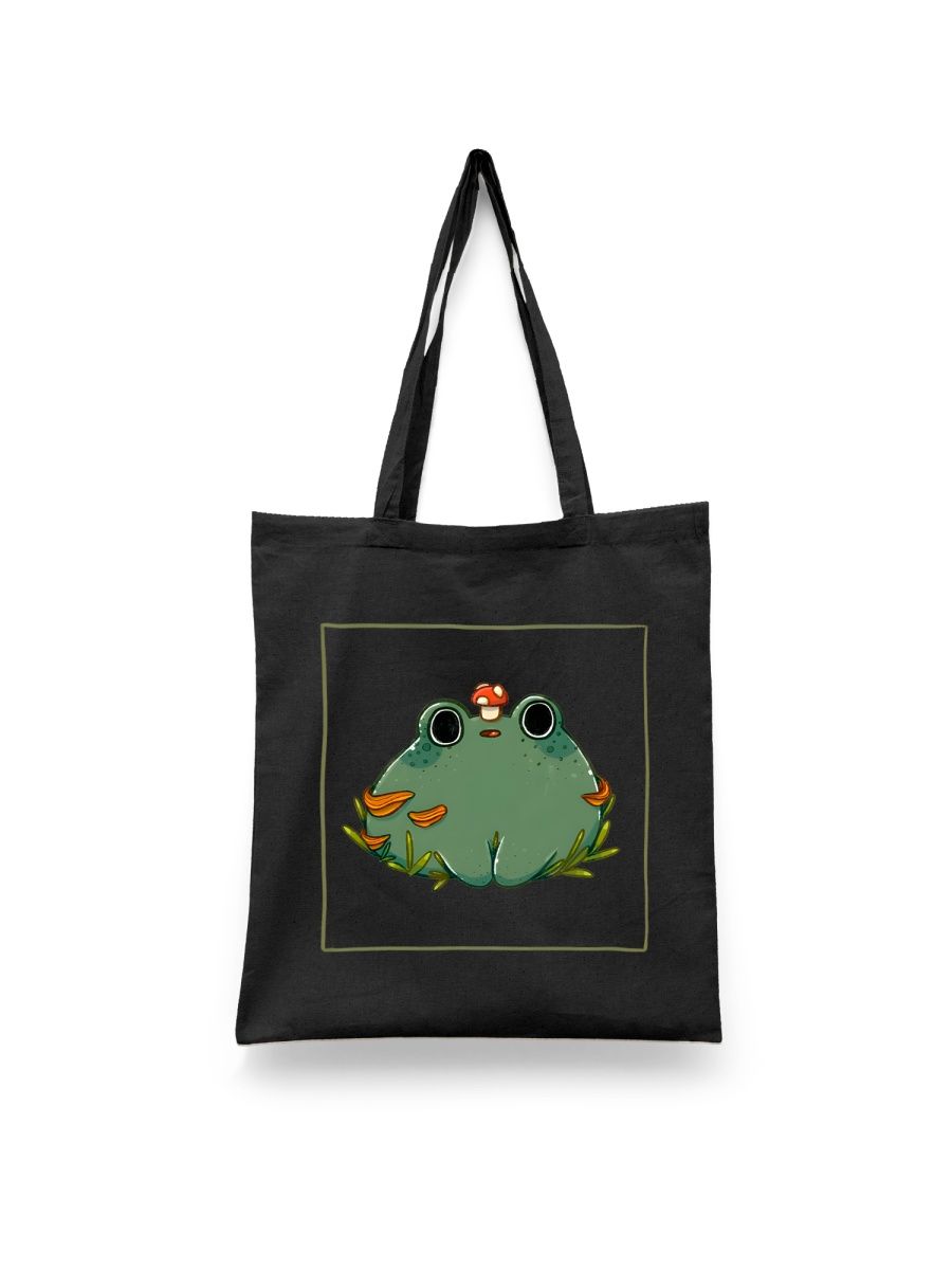 

Шоппер унисекс Каждому Своё Лягушка/Жаба/Frog JJLG43, черный, Лягушка/Жаба/Frog JJLG43