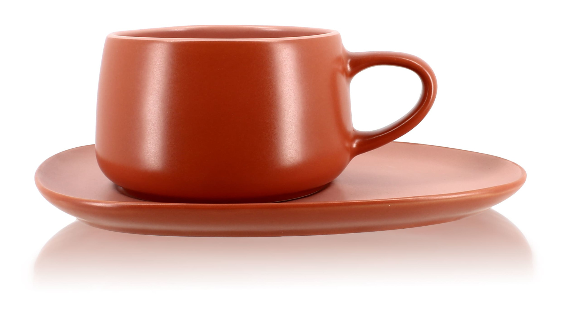Чашка чайная с блюдцем OGO Outo 300 мл, керамика, красная