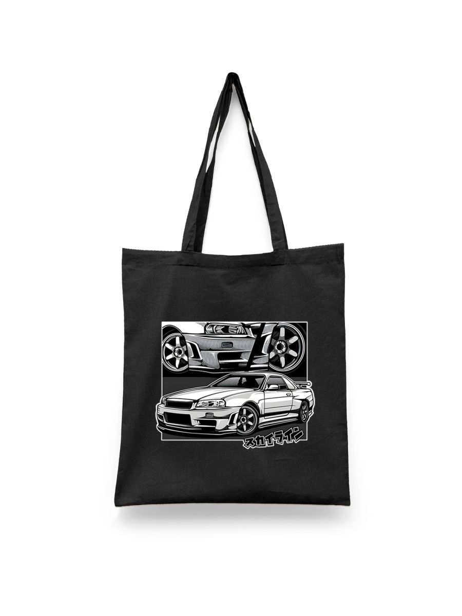 

Шоппер унисекс Каждому Своё JDM/Япония/Машины/Skyline AUJDM10, черный, JDM/Япония/Машины/Skyline AUJDM10