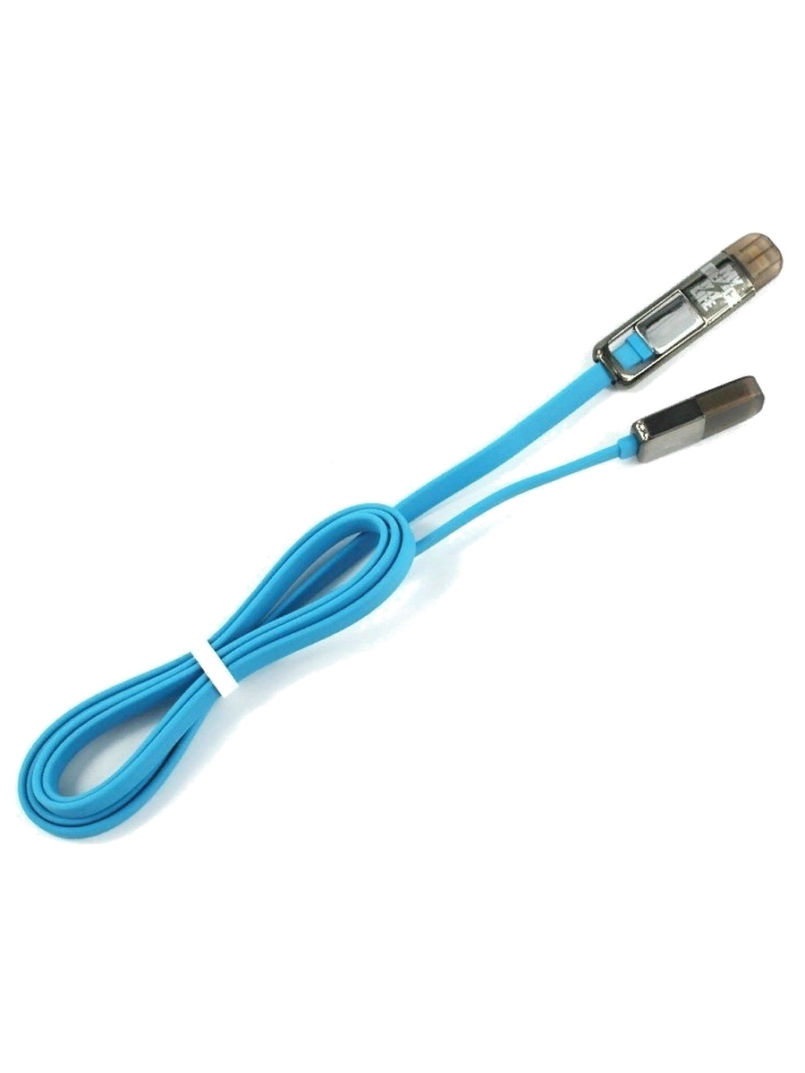 

Дата-кабель Remax Transformer Kingkong 2in1 USB-Lightning & microUSB 2.4A, 1 м, Blue