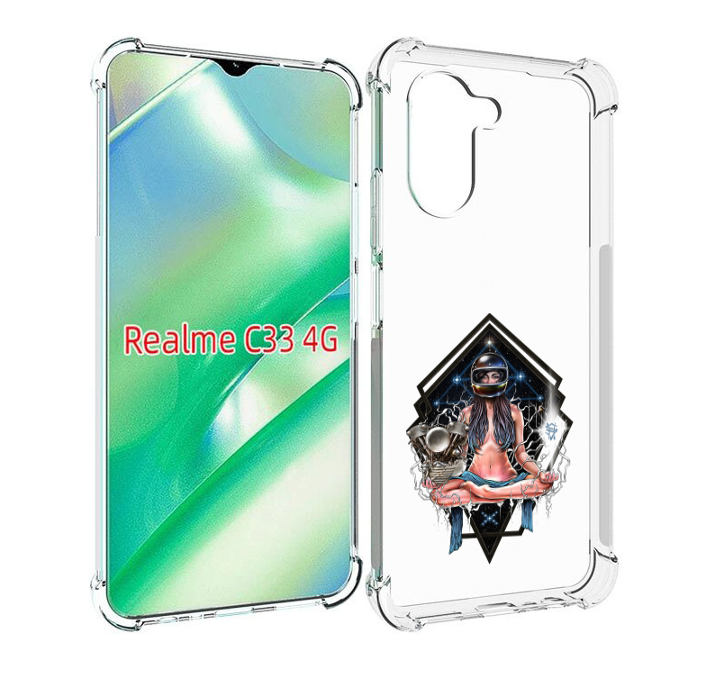 Чехол MyPads красивая девушка в шлеме для Realme C33 4G