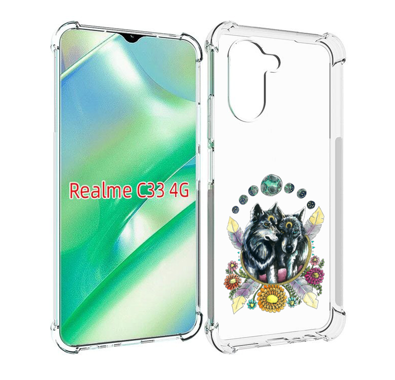 

Чехол MyPads красивые волки абстракция для Realme C33 4G, Прозрачный, Tocco