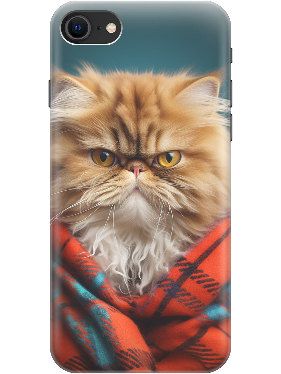 

Чехол на Apple iPhone SE (2022) / SE (2020) / 8 / 7 "Недовольный котик", Красный;синий, 20001013