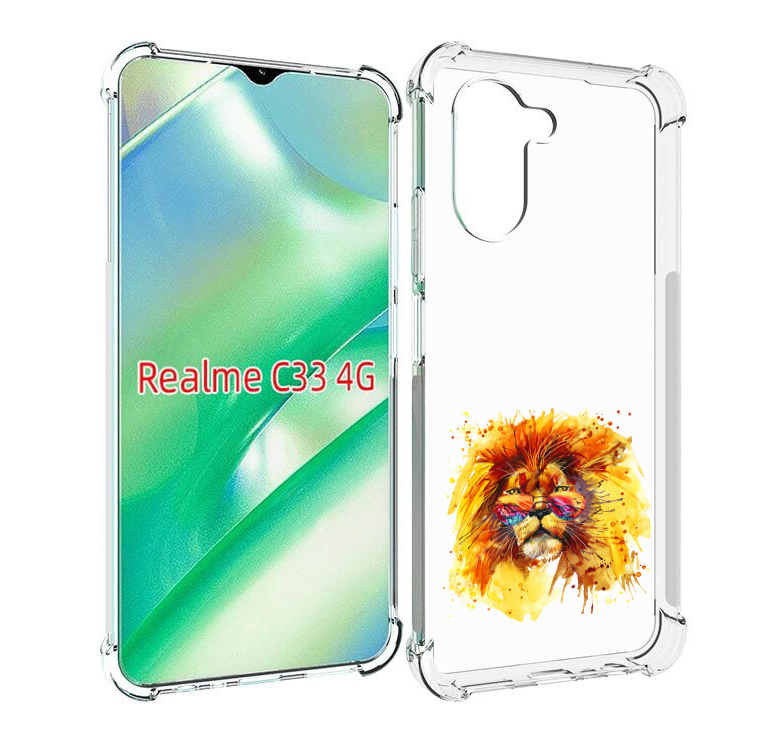 

Чехол MyPads лев в очках для Realme C33 4G, Прозрачный, Tocco