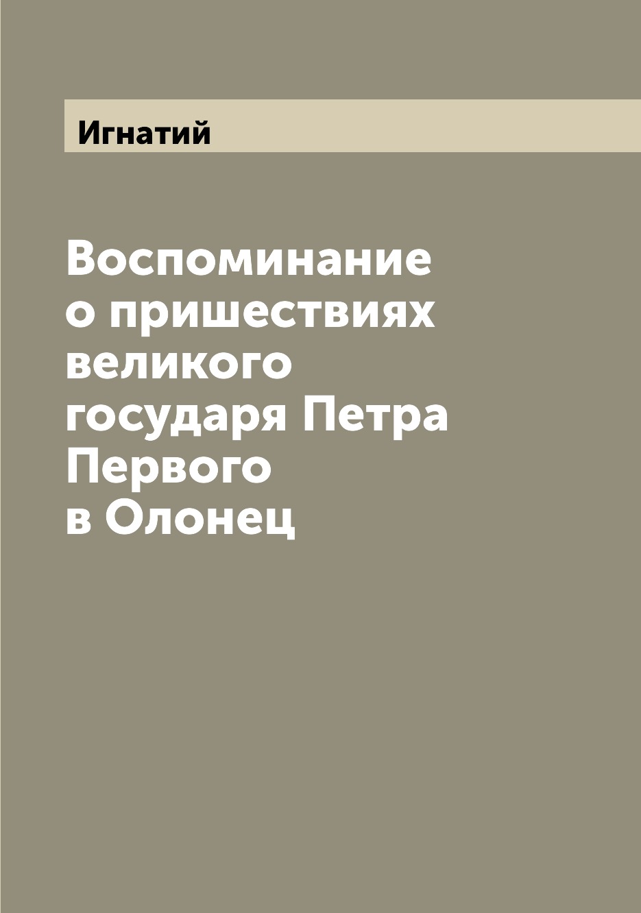 

Книга Воспоминание о пришествиях великого государя Петра Первого в Олонец