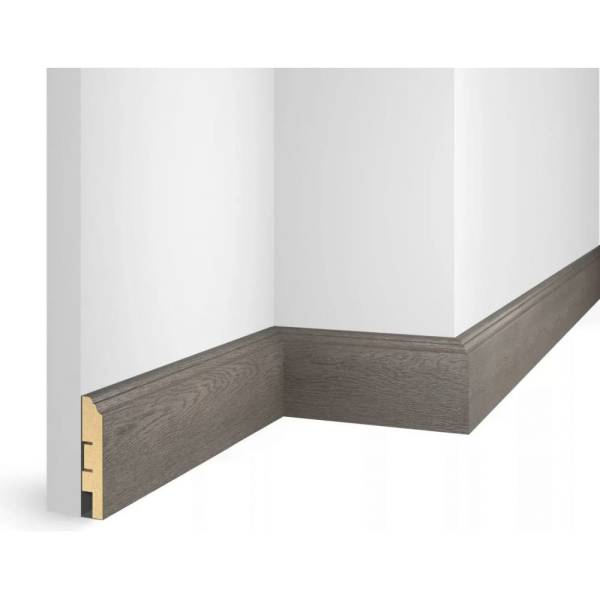 

Плинтус COSCA DECOR ЕP07 NanoFlex дуб Сицилия, 80x16x2400 мм, МДФ СПБ082727, Серый
