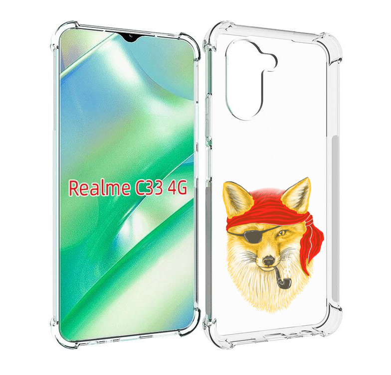 

Чехол MyPads лиса-пират для Realme C33 4G, Прозрачный, Tocco