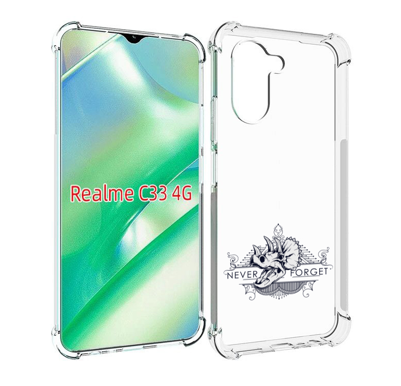 

Чехол MyPads логотип носорога никогда не забуду для Realme C33 4G, Прозрачный, Tocco