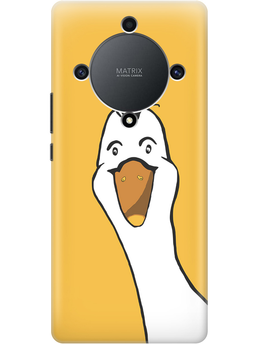 

Силиконовый чехол на Honor X9a / Magic5 Lite с рисунком "Забавный гусь", Белый;желтый, 20000555