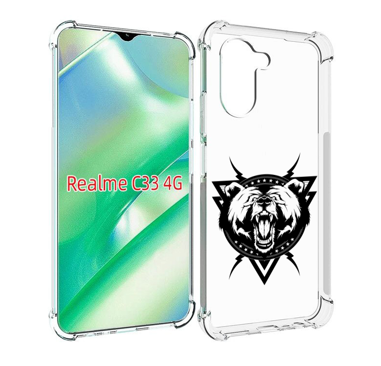 

Чехол MyPads медведь в треугольнике для Realme C33 4G, Прозрачный, Tocco