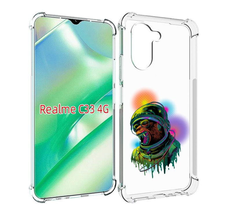 

Чехол MyPads медведь космонавт для Realme C33 4G, Прозрачный, Tocco