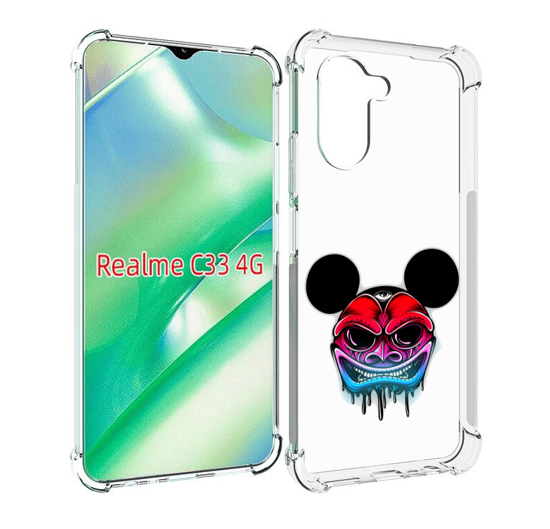 

Чехол MyPads микки в маске для Realme C33 4G, Прозрачный, Tocco