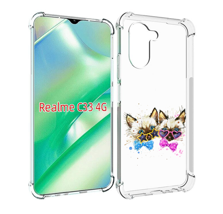

Чехол MyPads милые котята для Realme C33 4G, Прозрачный, Tocco