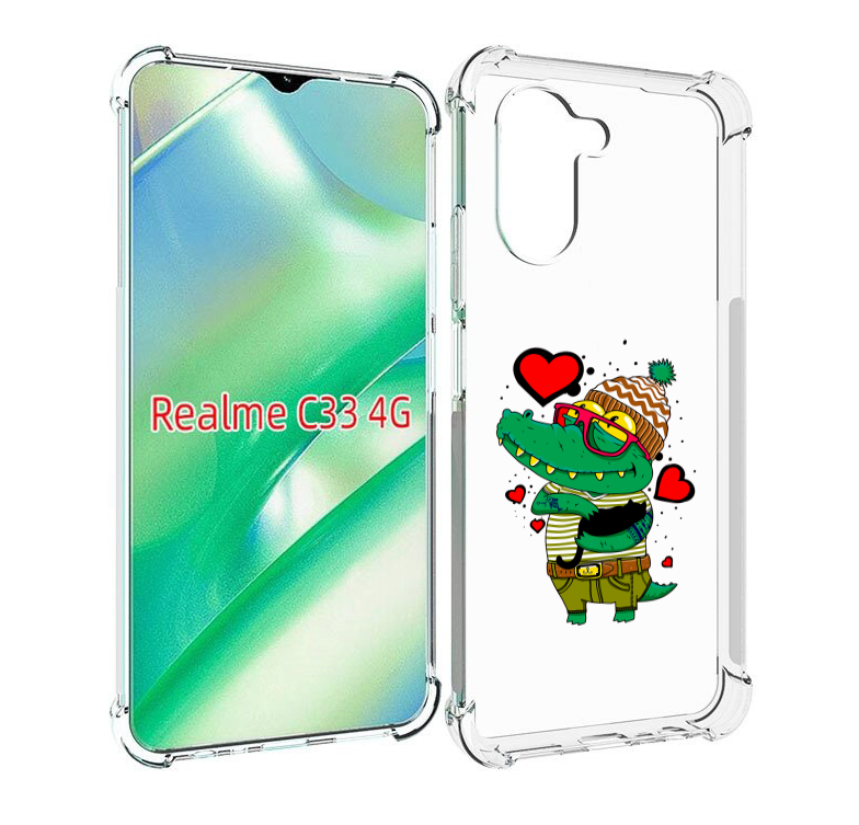 

Чехол MyPads Влюбленный крокодил для Realme C33 4G, Прозрачный, Tocco