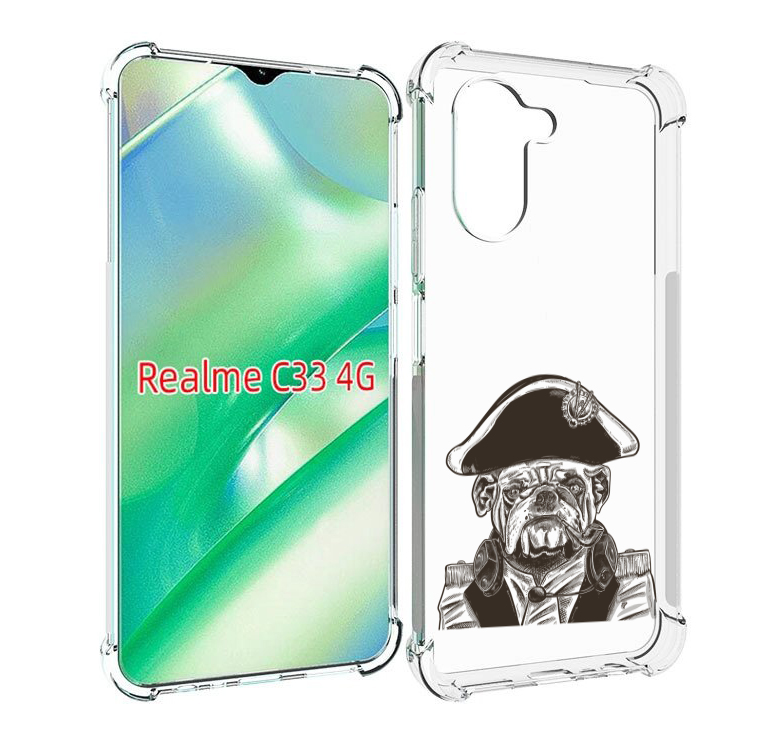

Чехол MyPads мопс генерал для Realme C33 4G, Прозрачный, Tocco