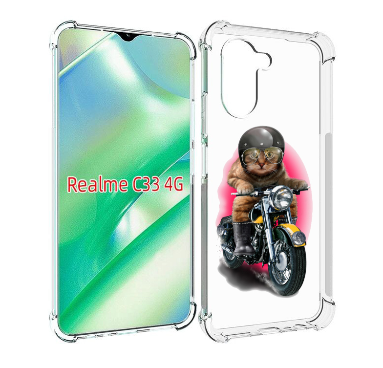 

Чехол MyPads мото-кот для Realme C33 4G, Прозрачный, Tocco