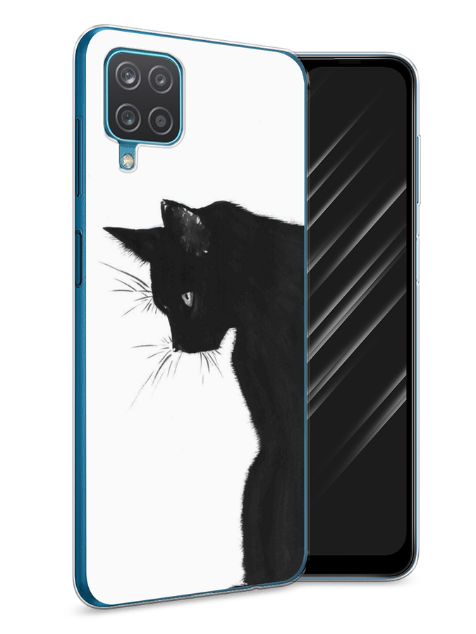 

Чехол Awog на Samsung Galaxy A12 / Самсунг A12 "Black cat", Черный;белый, 2101650-1