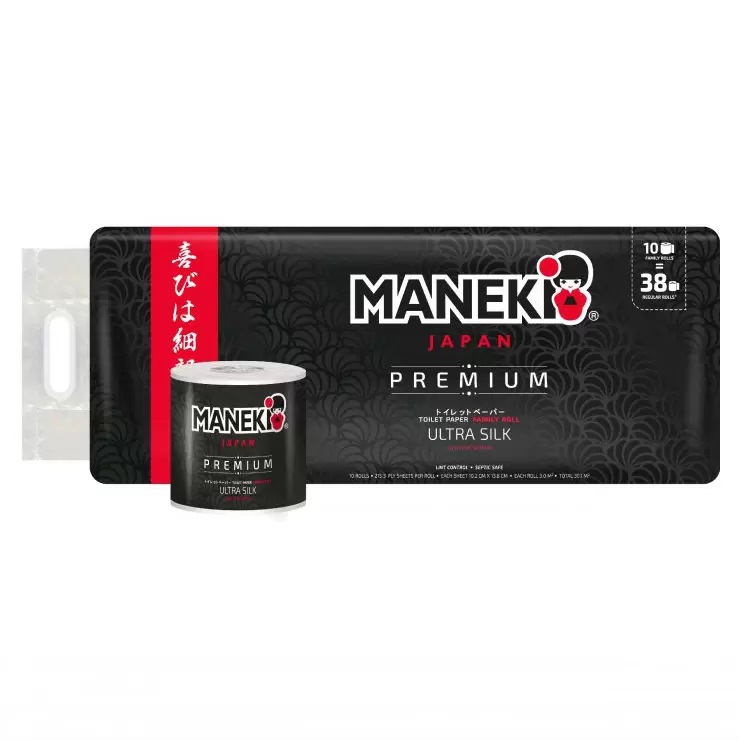 Бумага туалетная Maneki B&W Black гладкая с ароматом жасмина 3 слоя 10 рул