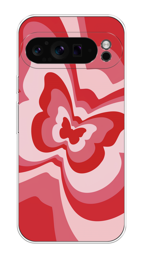 

Чехол на Google Pixel 9 Pro "Бабочка в стиле хиппи", Красный;розовый, 272050-1