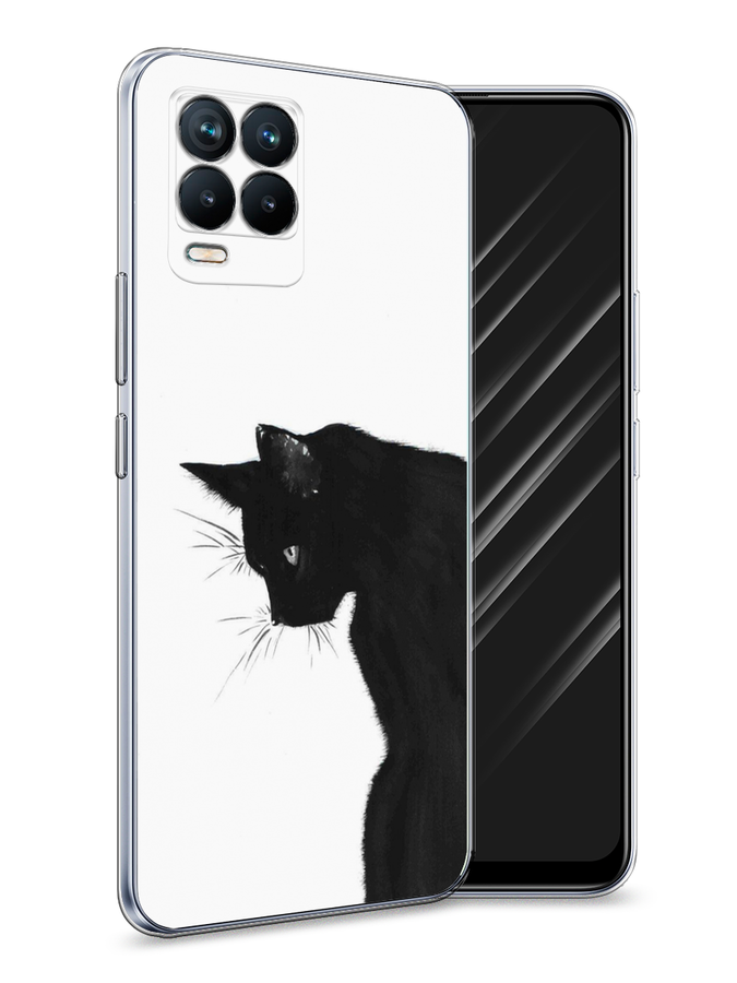 

Чехол Awog на Realme 8 "Black cat", Черный;белый, 255450-1