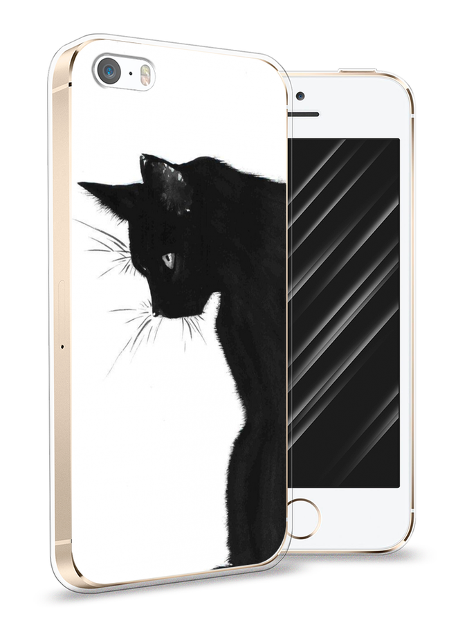 

Чехол Awog на Apple iPhone 5/5S/SE / Айфон 5/5S/SE "Black cat", Черный;белый, 10350-1