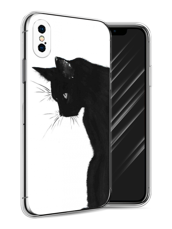 

Чехол Awog на Apple iPhone X (10) / Айфон X (10) "Black cat", Черный;белый, 11050-1