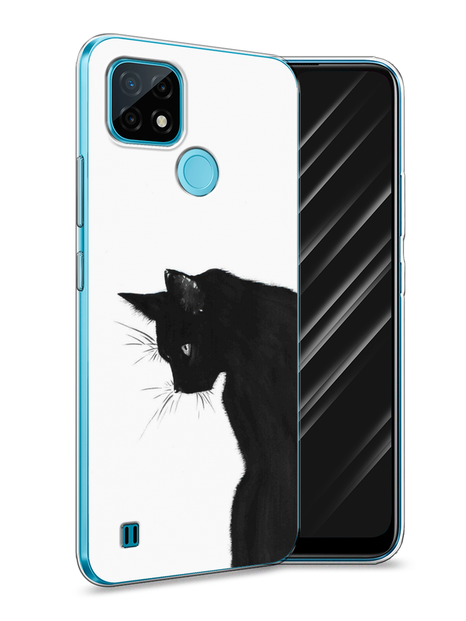 

Чехол Awog на Realme C21 "Black cat", Черный;белый, 254950-1