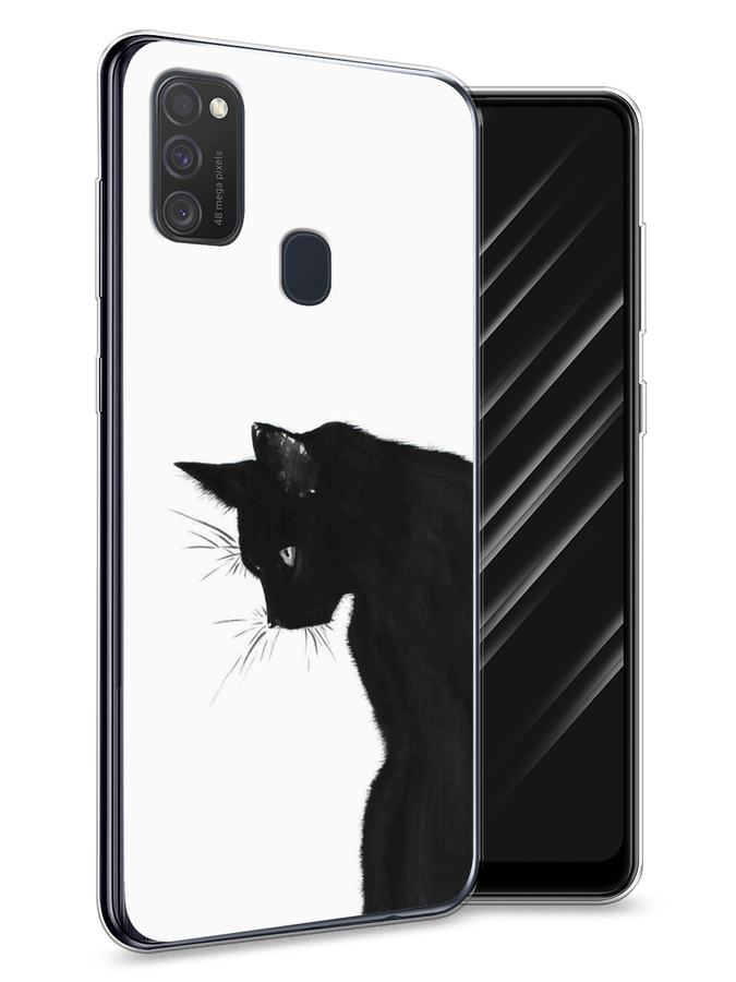 

Чехол Awog на Samsung Galaxy M21 "Black cat", Черный;белый, 29750-1