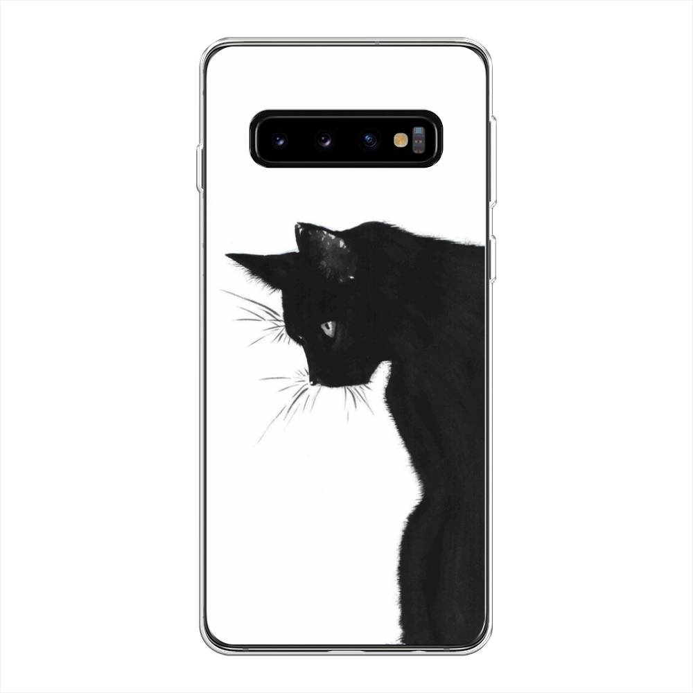 

Чехол Awog на Samsung Galaxy S10 + "Black cat", Черный;белый, 27150-1