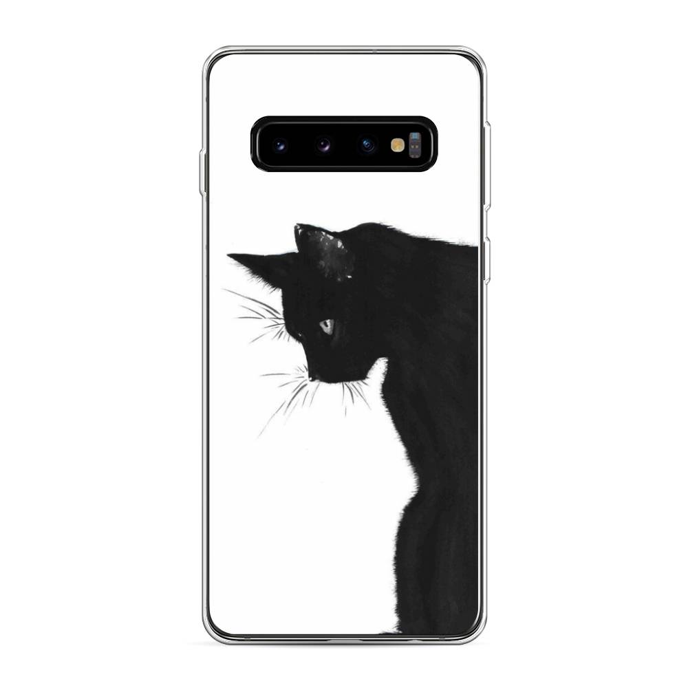 

Чехол Awog на Samsung Galaxy S10 "Black cat", Черный;белый, 27050-1