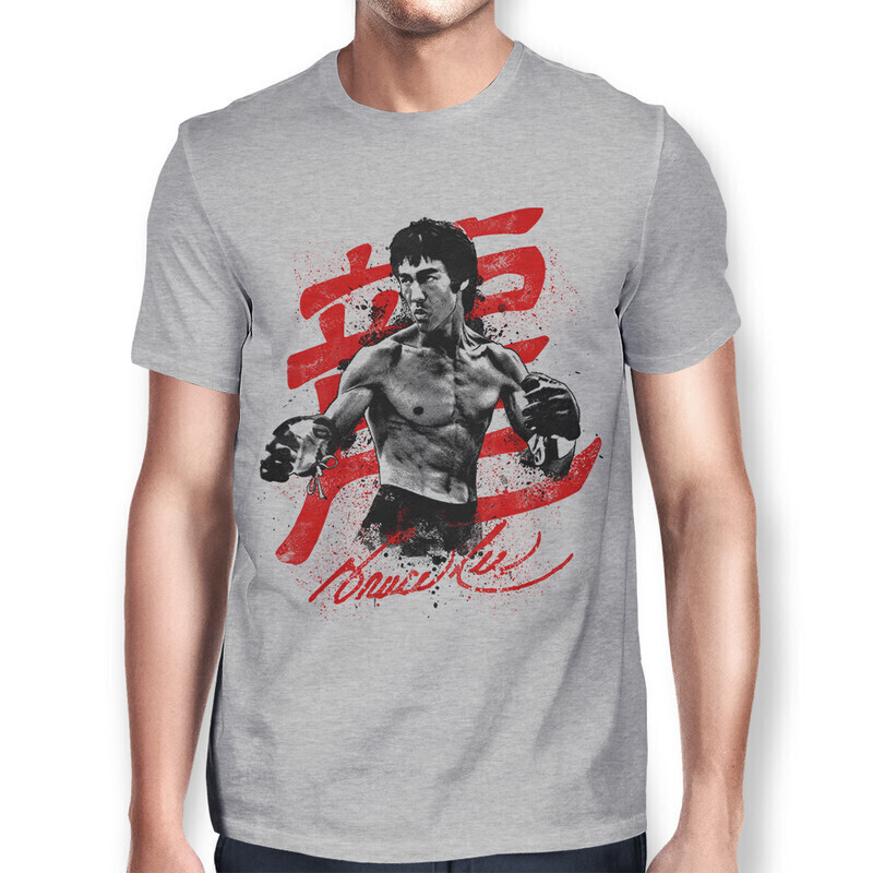 

Футболка мужская Dream Shirts Брюс Ли 1000507222 серая 3XL, Брюс Ли 1000507222